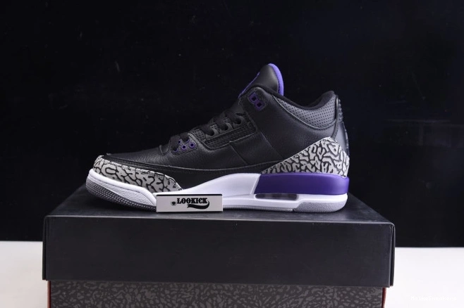 MaikeSneakers Black CT8532-050 Retro Jordan 3 Purple Court Air 0816
